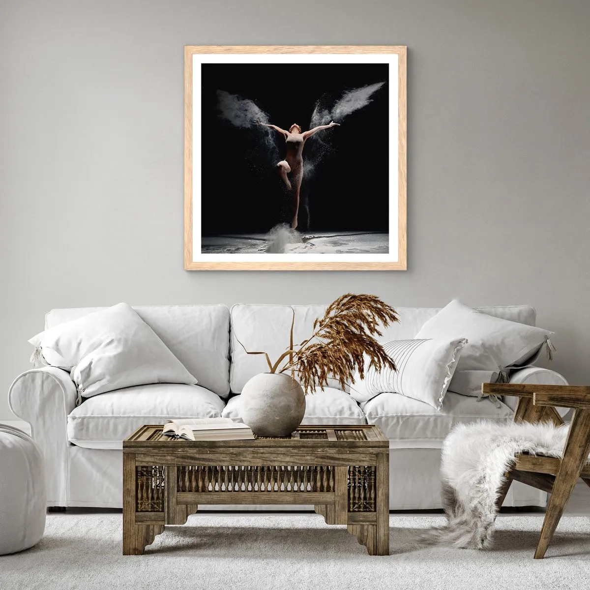 Poster in einem Rahmen aus heller Eiche - Elfen existieren - 40x40 cm