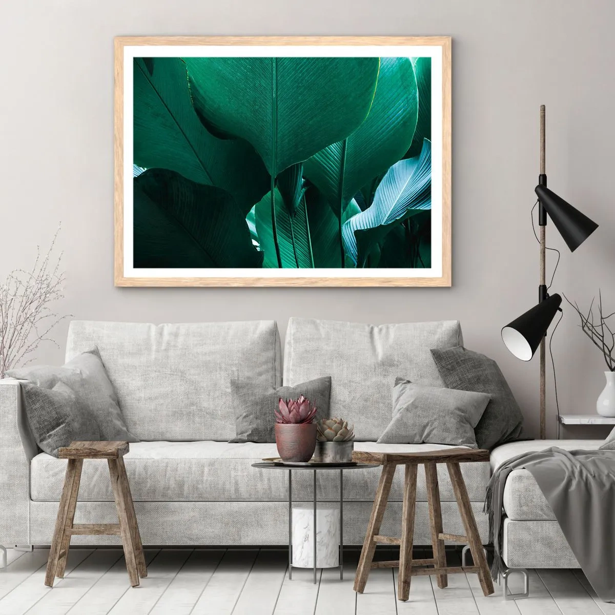 Poster in einem Rahmen aus heller Eiche - Dem Licht zugewandt - 100x70 cm