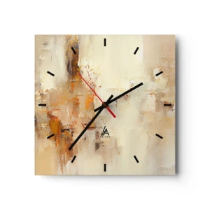 Wanduhr - Glasuhr - Seele aus Bernstein - 40x40 cm