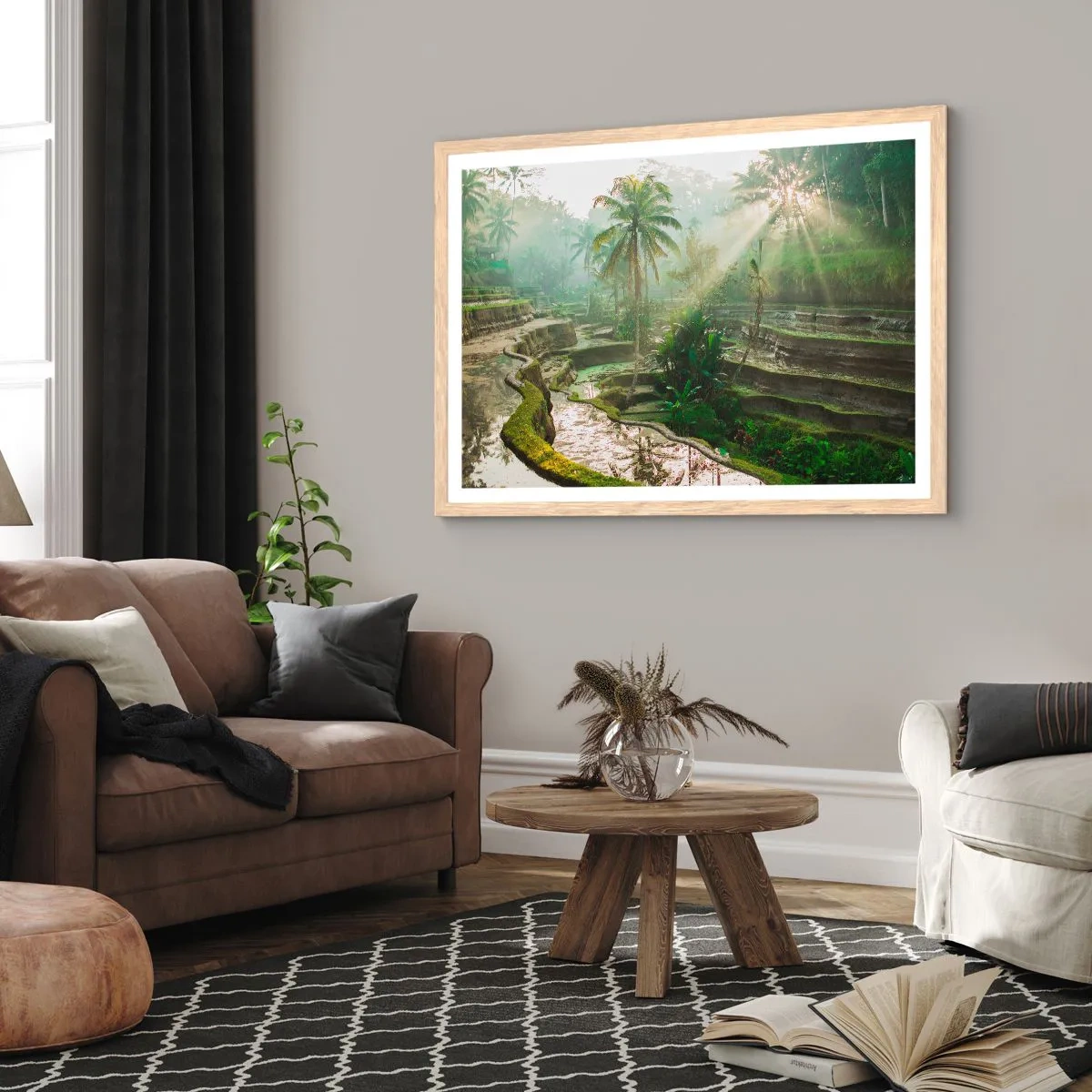Poster in einem Rahmen aus heller Eiche - In der Sonne aufwachsen - 91x61 cm