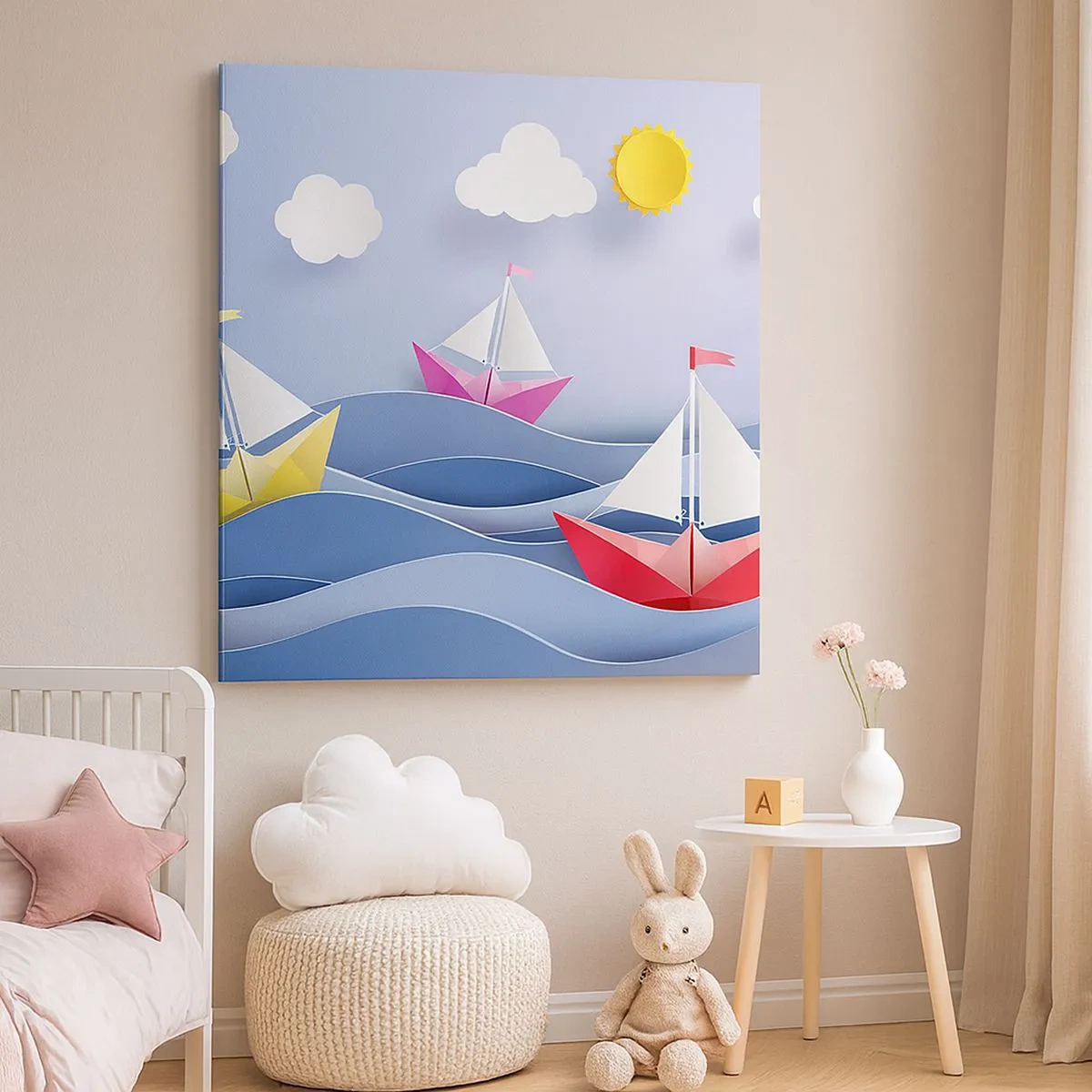 Bild auf Leinwand - Leinwandbild - Ach, wie schön ist es, in den Wellen zu schwingen - 30x30 cm