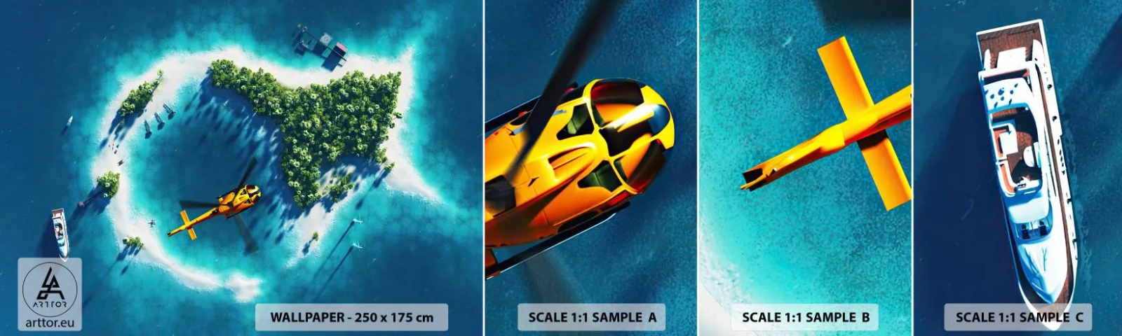 Fototapetenmuster Standard Eco - Kauf dir eine Insel - Landschaft, Insel, Strand - 100x30 cm