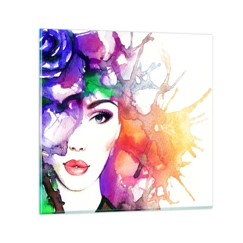 Glasbild - Bild auf glas - Mit dem Kopf in den Wolken - 50x50 cm