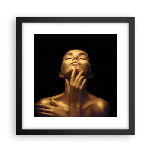 Poster in einem schwarzem Rahmen - Wie goldene Seide - 30x30 cm