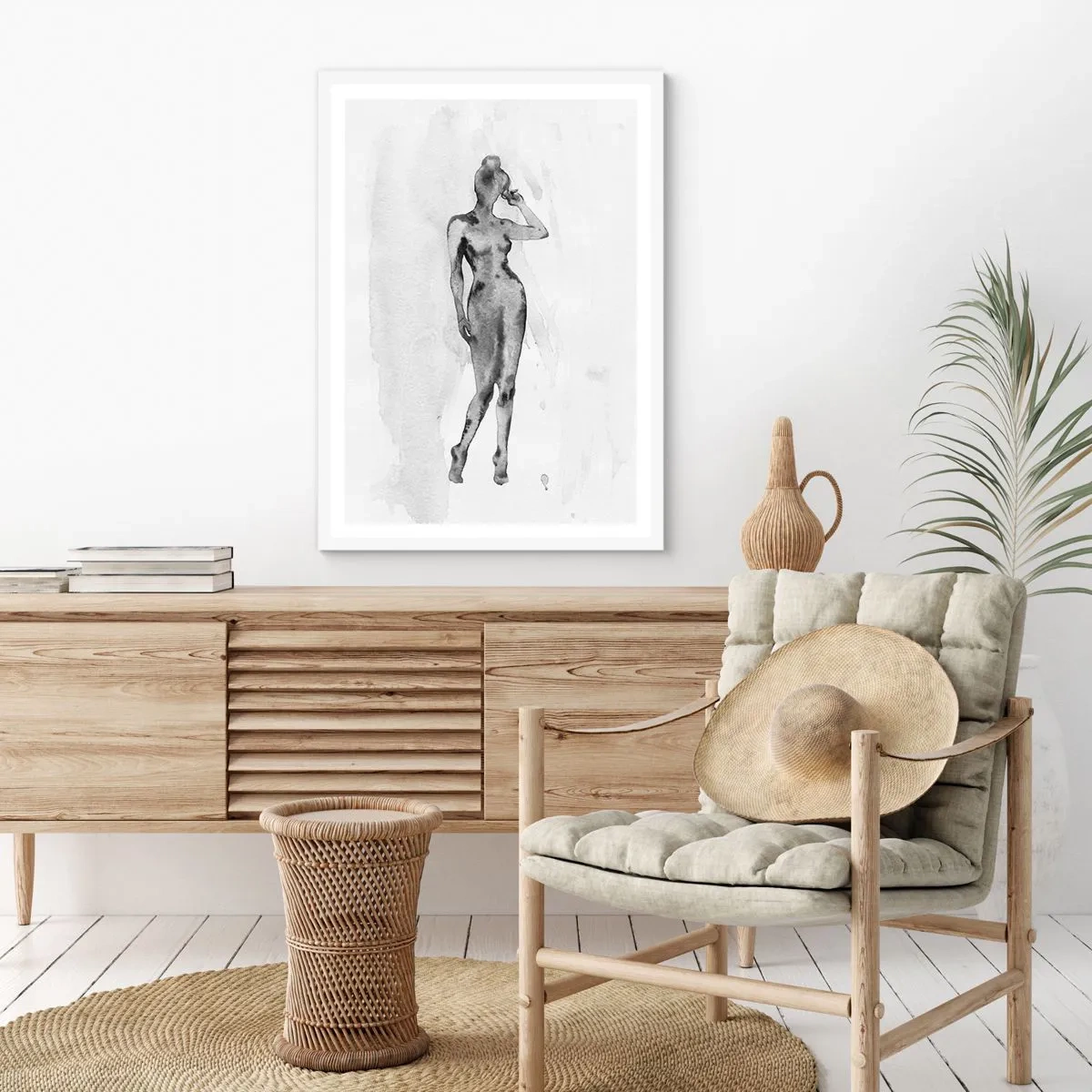 Poster in einem weißen Rahmen - Eine Studie über das Ideal der Weiblichkeit - 30x40 cm