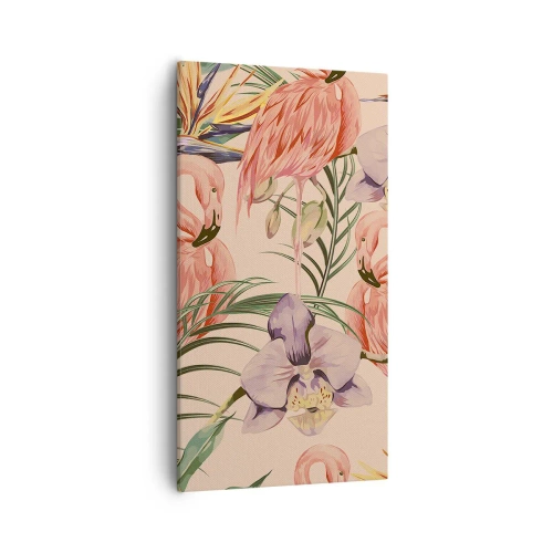 Bild auf Leinwand - Leinwandbild - Rosa Ballett in Blumen - 55x100 cm