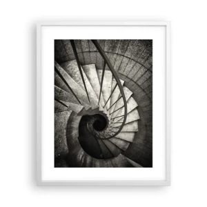 Poster in einem weißen Rahmen - Treppe hoch, Treppe runter - 40x50 cm