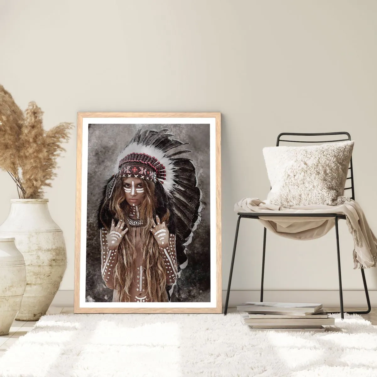 Poster in einem Rahmen aus heller Eiche - Das Geheimnis der Stärke des Stammes - 70x100 cm