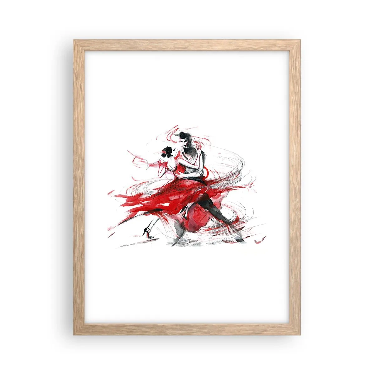 Poster in einem Rahmen aus heller Eiche - Tango – der Rhythmus der Leidenschaft - 30x40 cm