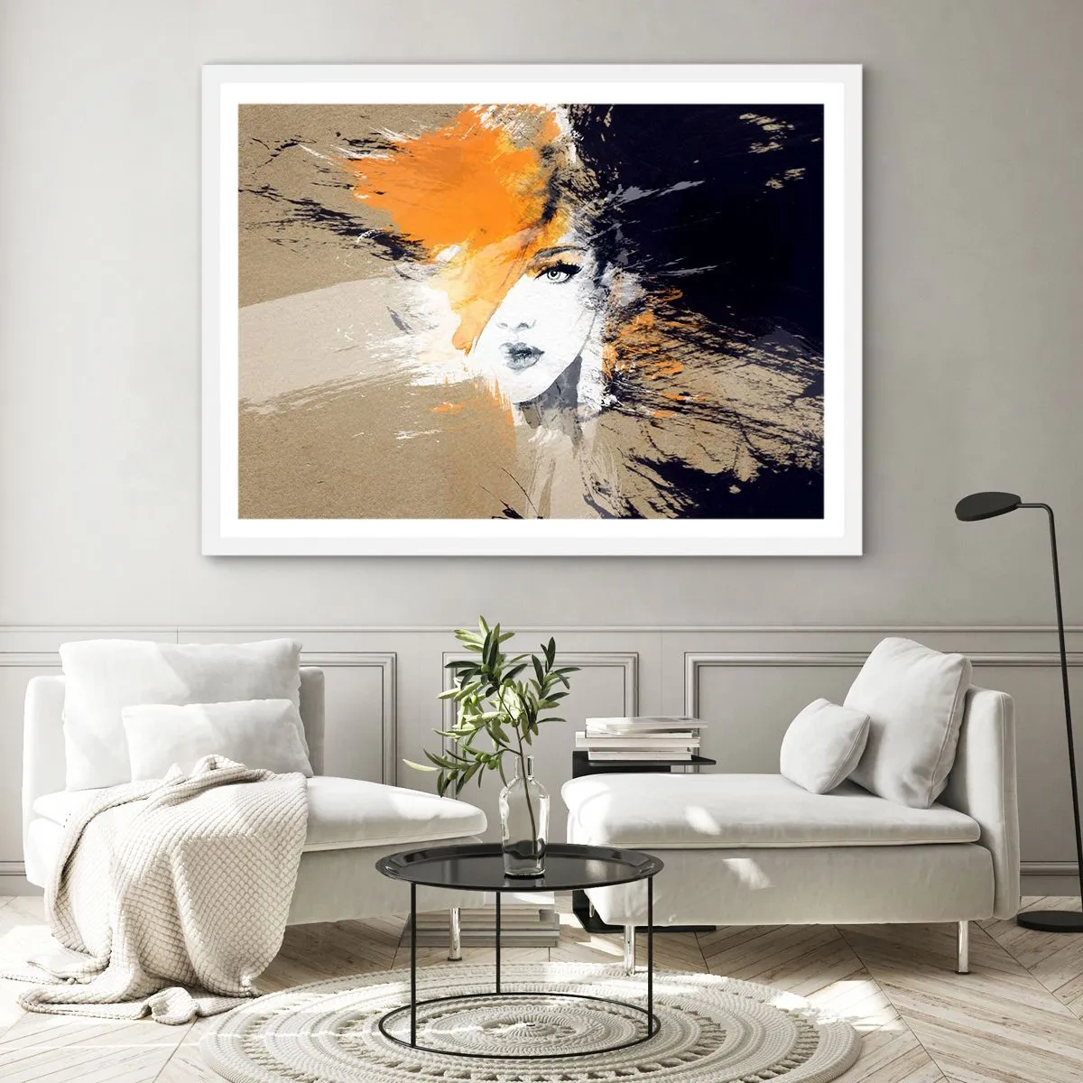 Poster in einem weißen Rahmen - Und es ist Licht - 91x61 cm