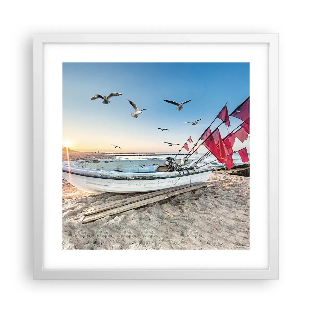 Poster in einem weißen Rahmen - Wohlverdiente Ruhe - 40x40 cm