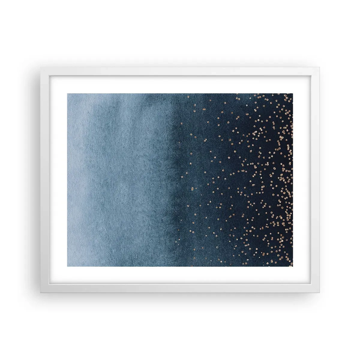 Poster in einem weißen Rahmen - Komposition - blaue Phasen - 50x40 cm