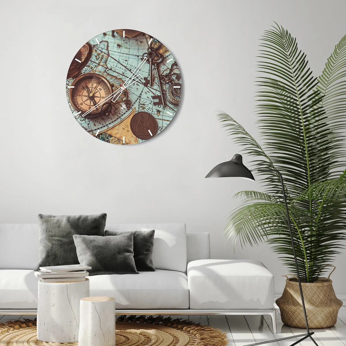 Wanduhr - Glasuhr - Für den Abenteurer - 30x30 cm