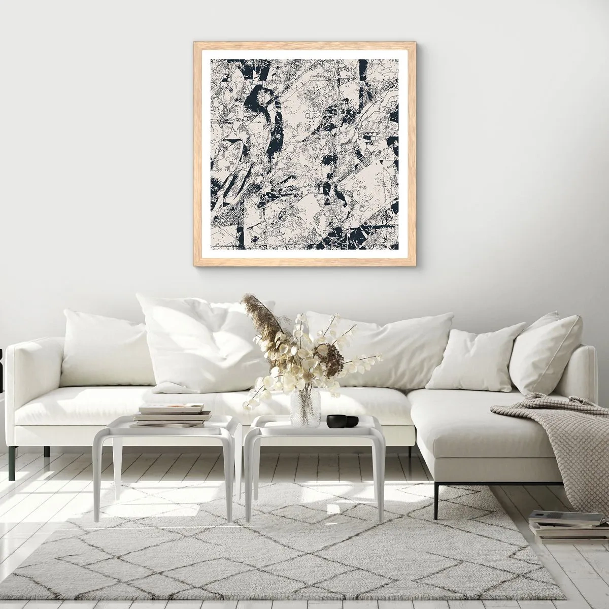 Poster in einem Rahmen aus heller Eiche - Durchdringung der Gegensätze - 60x60 cm