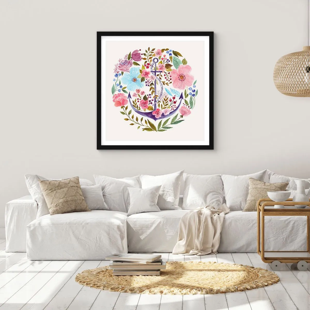 Poster in einem schwarzem Rahmen - Guter Traum eines Seemanns - 40x40 cm