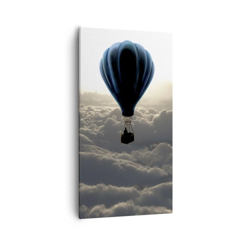 Bild auf Leinwand - Leinwandbild - Ein Wanderer über den Wolken - 55x100 cm