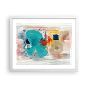Poster in einem weißen Rahmen - Buntes Spiel - 50x40 cm