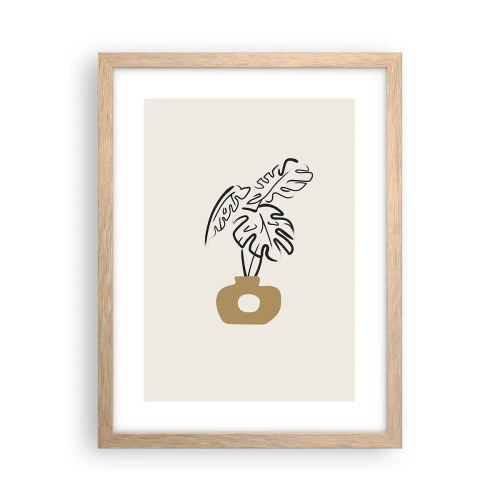 Poster in einem Rahmen aus heller Eiche - Monstera – Heimdekoration - 30x40 cm