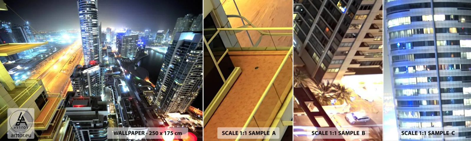 Fototapetenmuster Standard Eco - Ein Wunder in der Wüste - Stadt, Dubai, Die Architektur - 100x30 cm