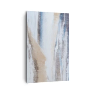 Bild auf Leinwand - Leinwandbild - Abstrakte Winterlandschaft in Weiß- und Blautönen - 80x120cm - Winterkomposition - Moderne Wanddekoration für Wohnzimmer und Schlafzimmer ARTTOR