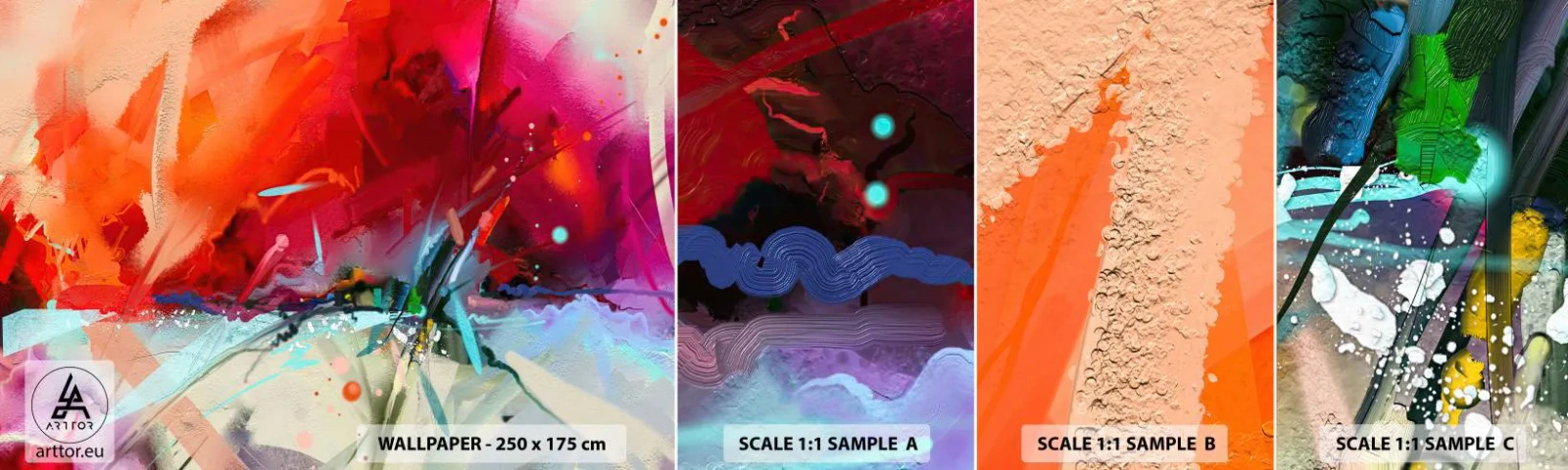 Fototapetenmuster Standard Eco - Eine Explosion von Lichtern und Farben - Abstraktion, Stück, Acryl - 100x30 cm