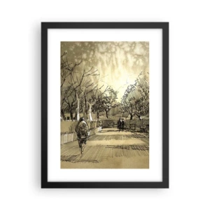Poster in einem schwarzem Rahmen - Ein Moment mit einer Feder angehalten - 30x40 cm