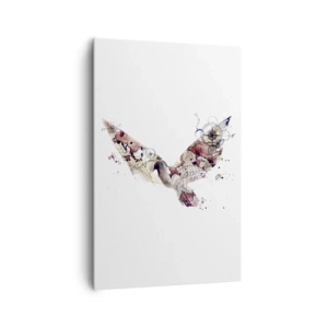 Bild auf Leinwand - Leinwandbild - Künstlerische Vogelsilhouette mit geometrischen Mustern - 80x120cm - Ein Overhead-Wanderer - Moderne Wanddekoration für Wohnzimmer und Schlafzimmer ARTTOR