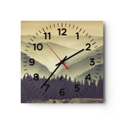 Wanduhr - Glasuhr - Hinter den sieben Bergen ... - 30x30 cm