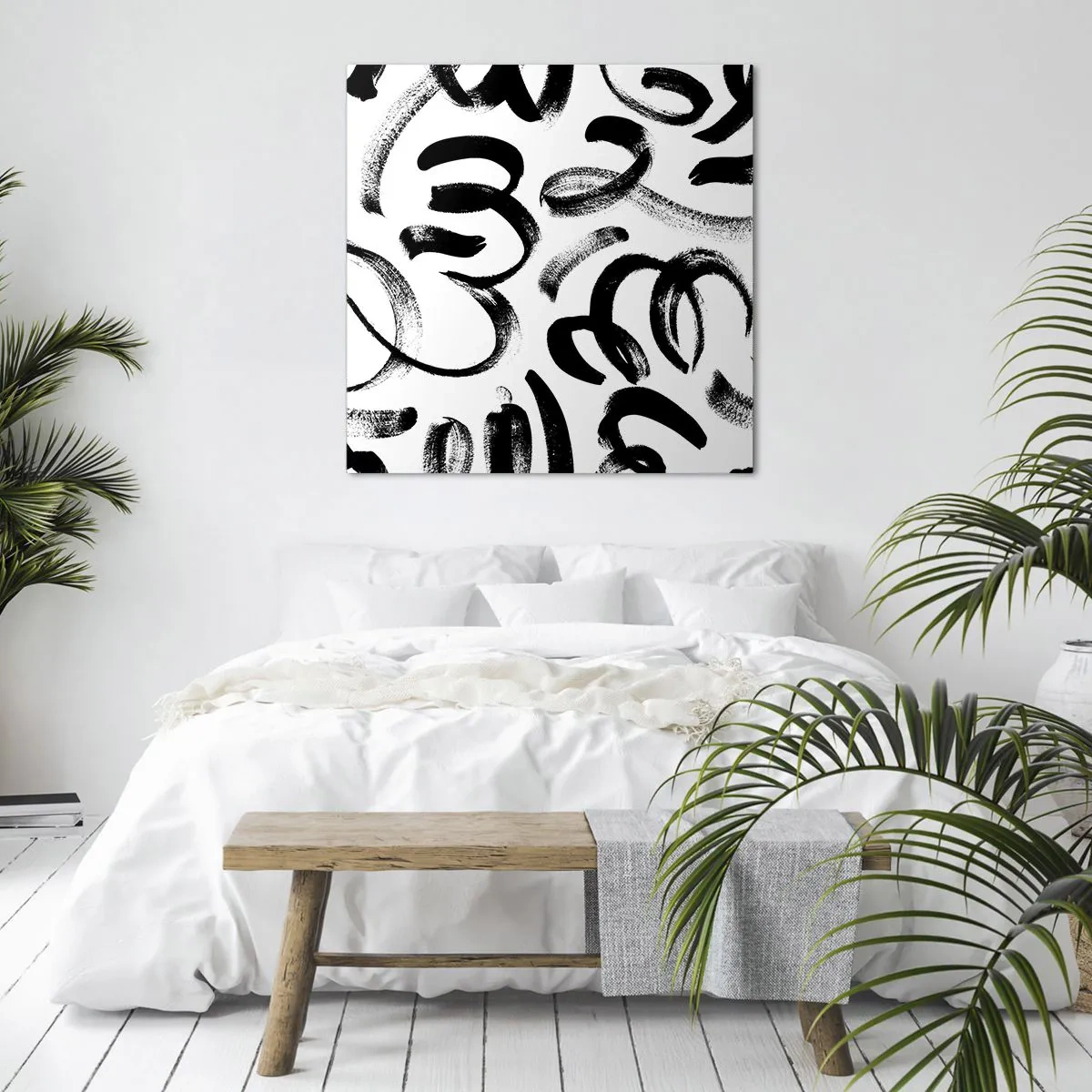 Bild auf Leinwand - Leinwandbild - Schwarz auf Weiß - 60x60 cm