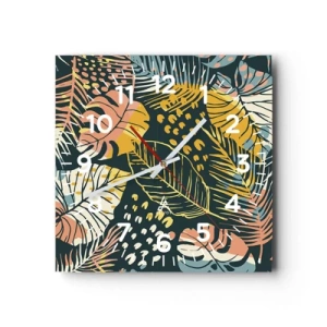 Wanduhr - Glasuhr - Grüne Fantasie - 30x30 cm