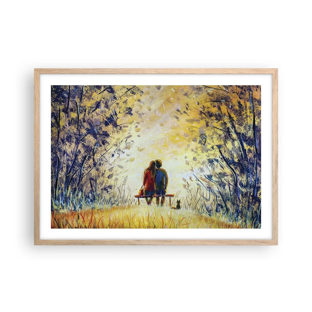 Poster in einem Rahmen aus heller Eiche - Magischer Augenblick - 70x50 cm