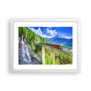 Poster in einem weißen Rahmen - Jetzt sind Alpen dran - 40x30 cm