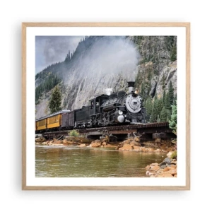 Poster in einem Rahmen aus heller Eiche - Wo willst du hin? Wohin? - 60x60 cm