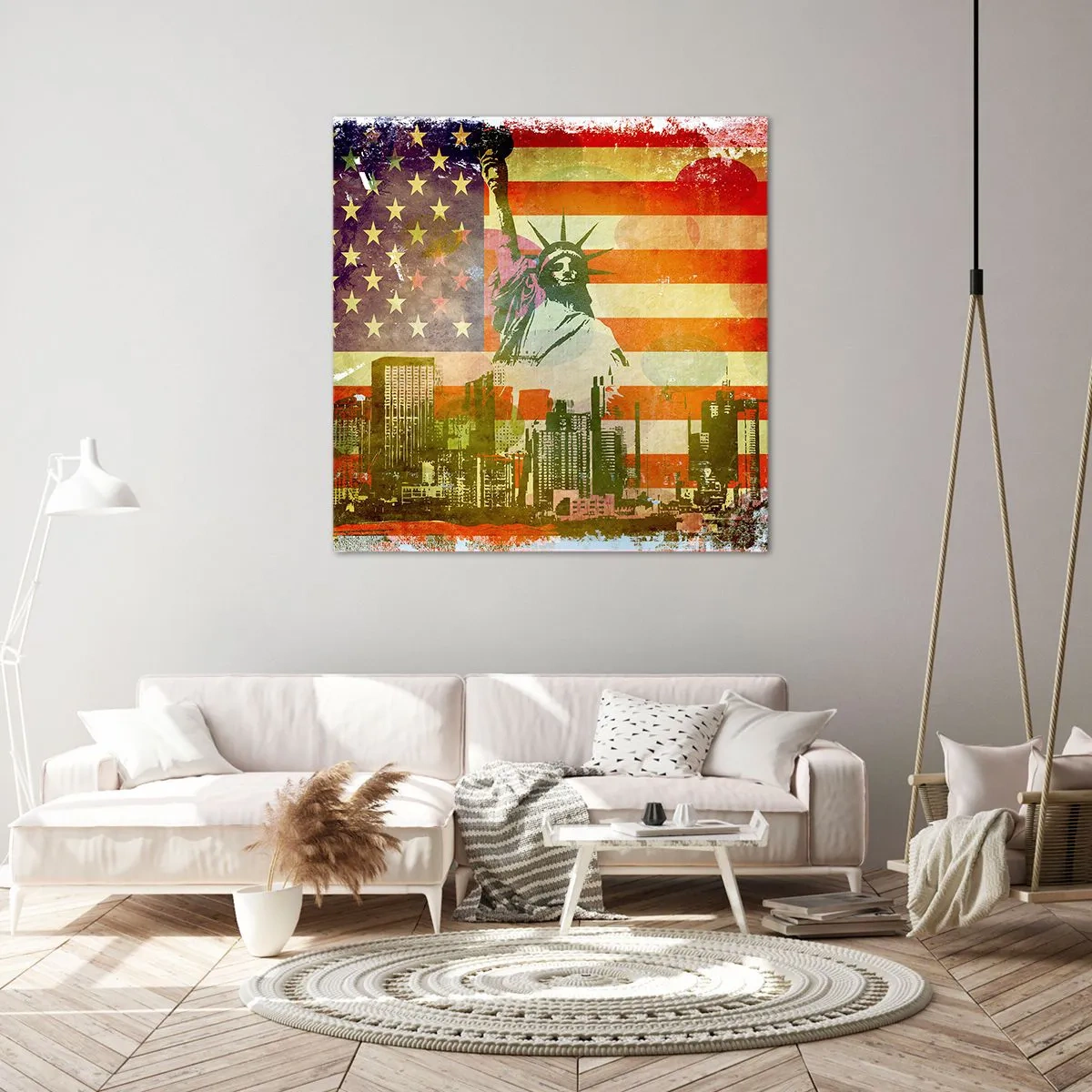 Bild auf Leinwand - Leinwandbild - Viva Amerika! - 60x60 cm
