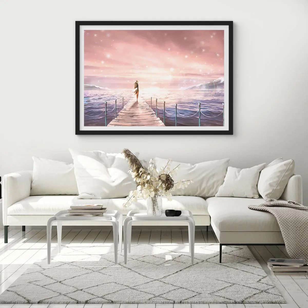 Poster in einem schwarzem Rahmen - Im Licht eines Traums - 40x30 cm