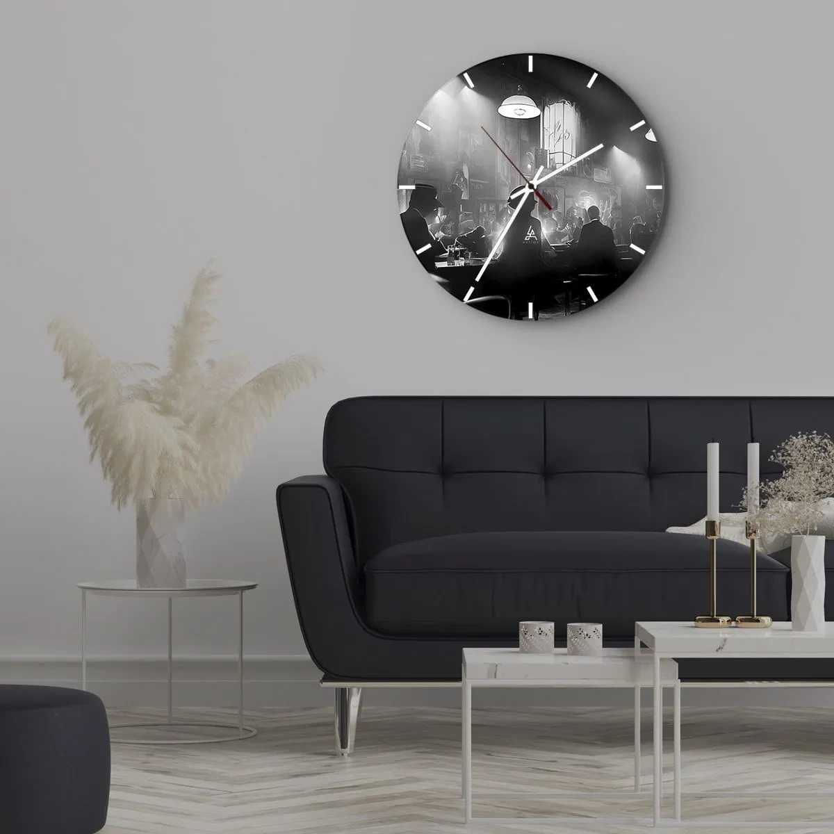 Wanduhr - Glasuhr - In Jazz-Atmosphäre - 40x40 cm