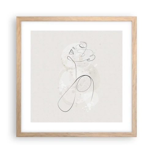 Poster in einem Rahmen aus heller Eiche - Die Spirale der Schönheit - 40x40 cm