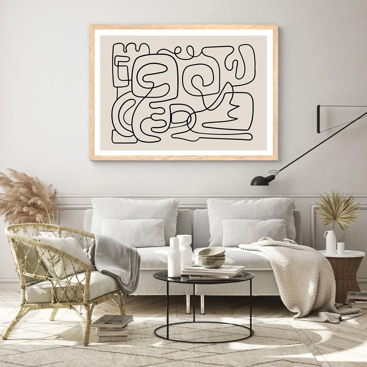 Poster in einem Rahmen aus heller Eiche - Folge der Spur - 40x30 cm
