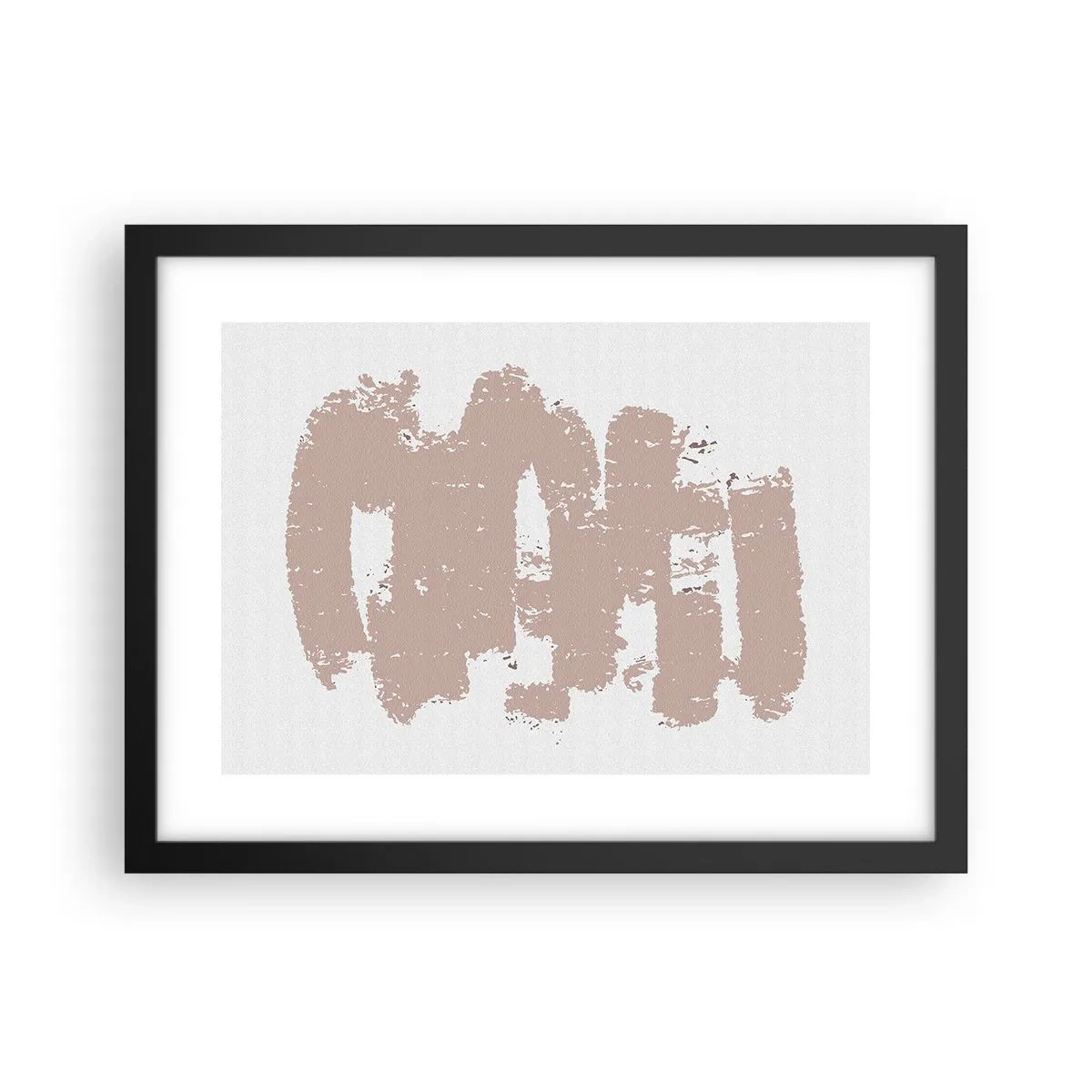 Poster in einem schwarzem Rahmen - Abstraktion in zartem Rosa - 40x30 cm