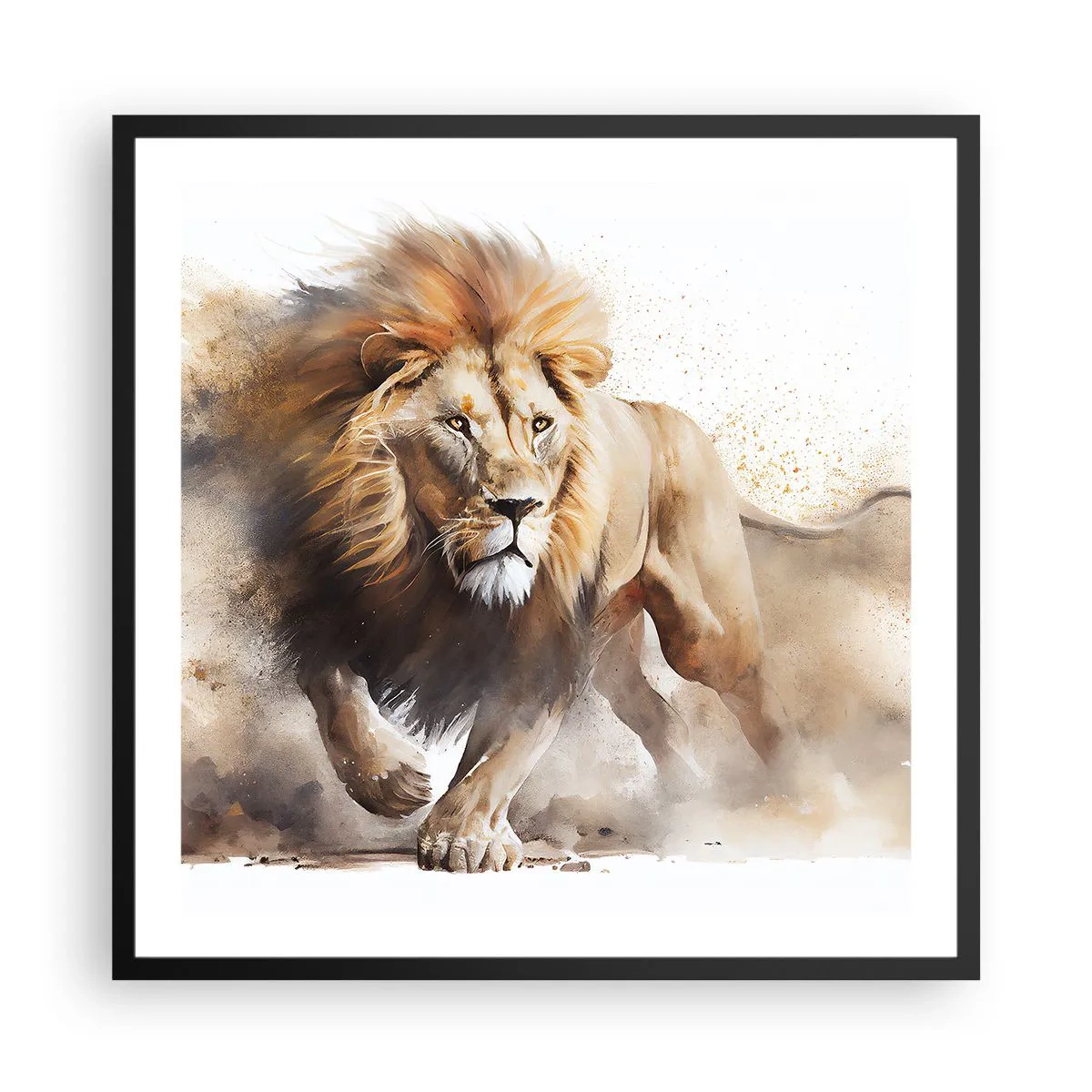 Poster in einem schwarzem Rahmen - Der König zog um - 60x60 cm