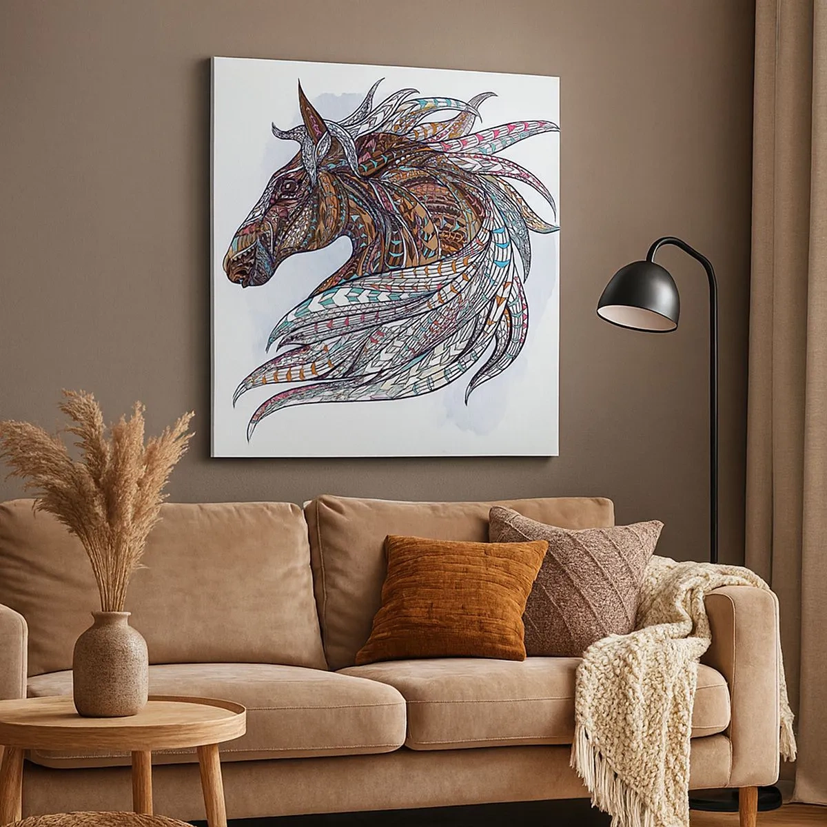 Bild auf Leinwand - Leinwandbild - Keltisches Kriegsross - 30x30 cm