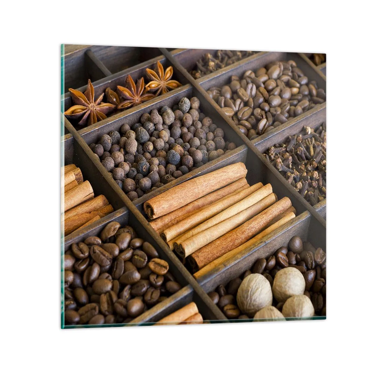 Glasbild - Bild auf glas - Eine Fundgrube an Aromen - 70x70 cm