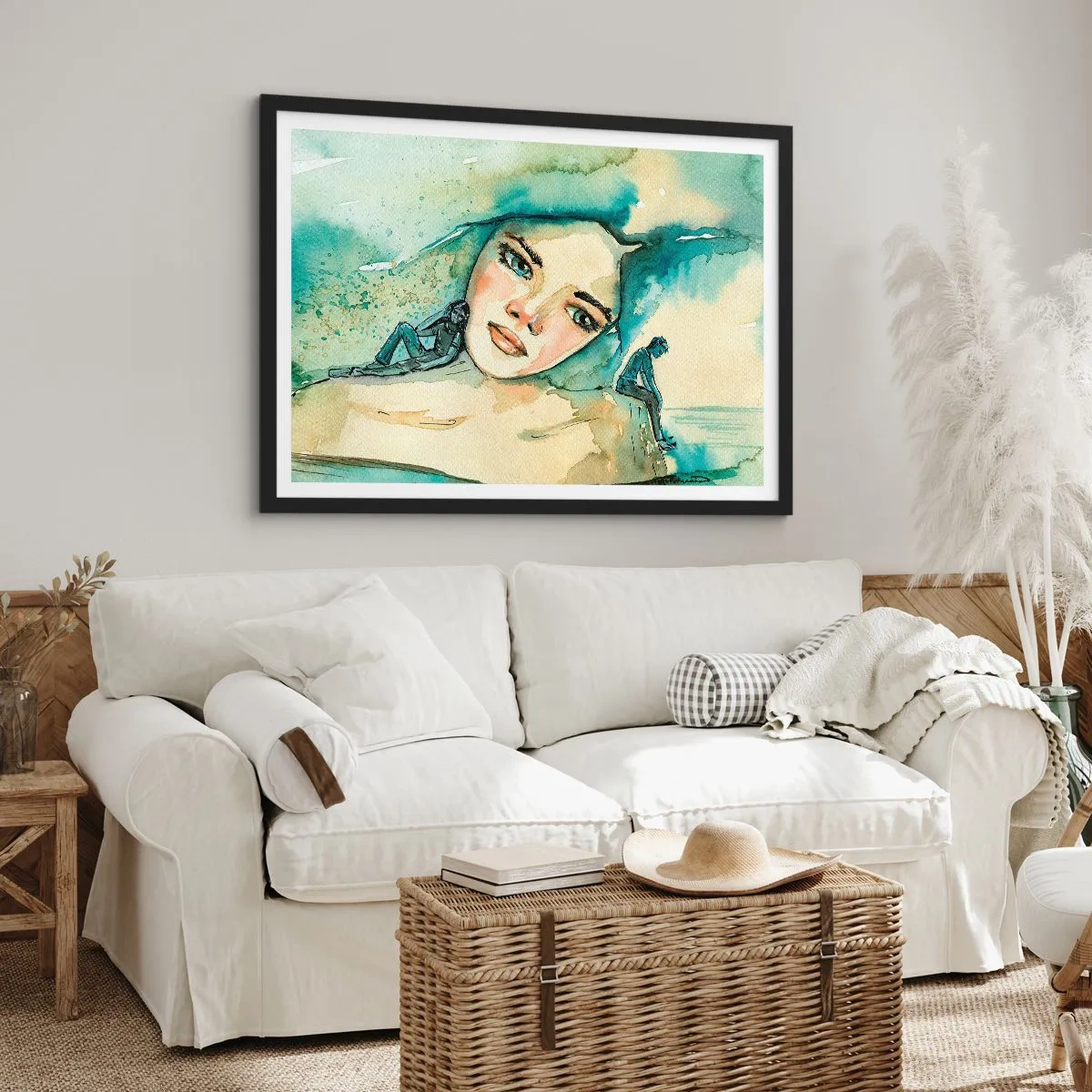 Poster in einem schwarzem Rahmen - Bin ich blau? - 40x30 cm