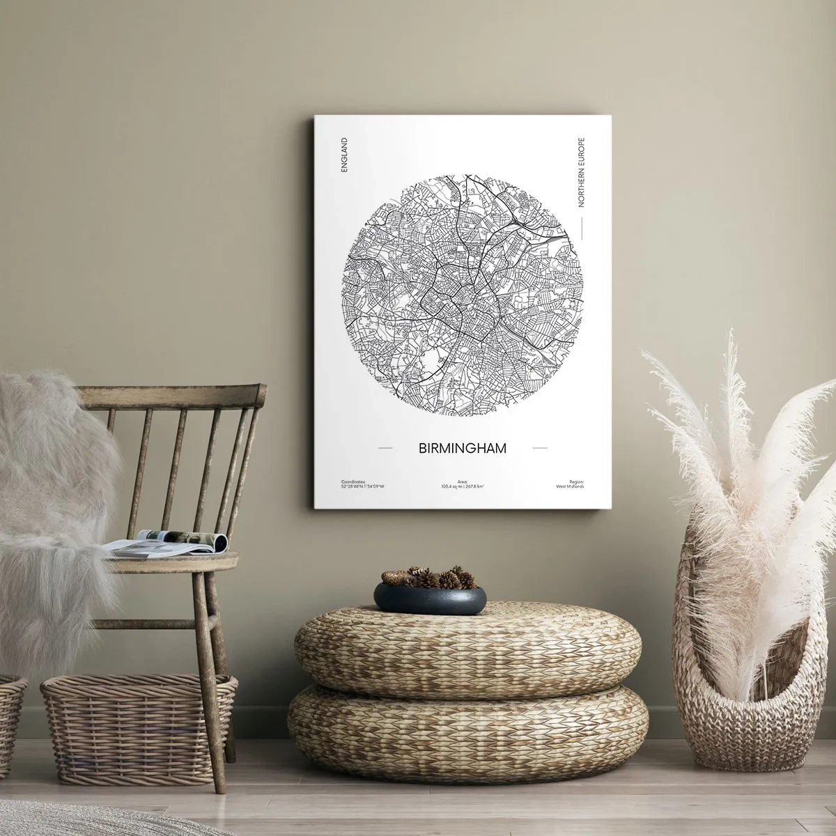 Bild auf Leinwand - Leinwandbild - Anatomie von Birmingham - 45x80 cm