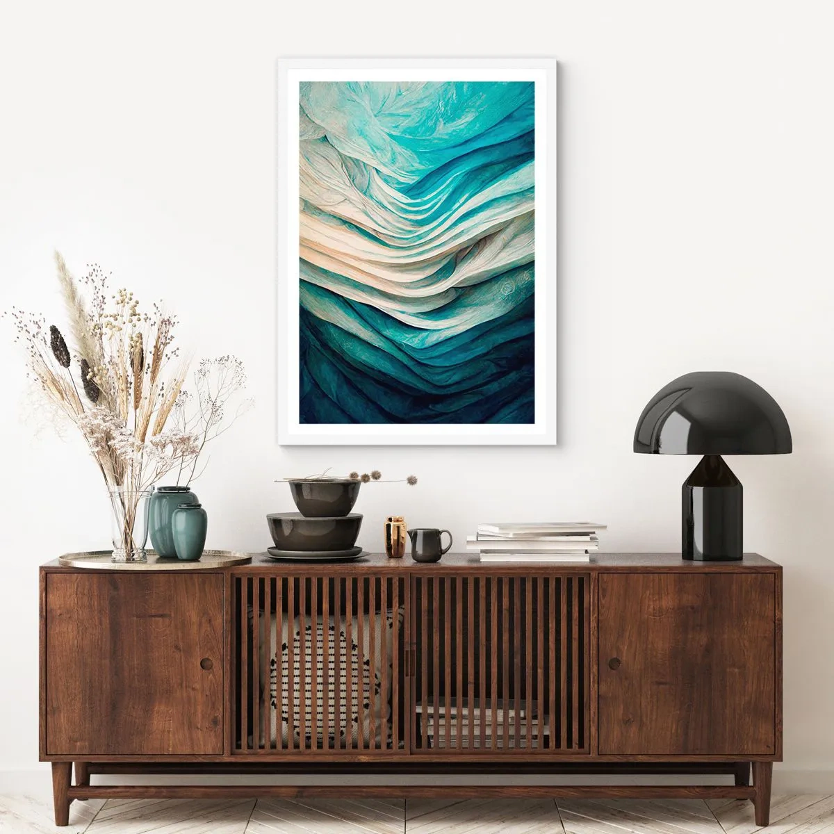 Poster in einem weißen Rahmen - Blaue Unersättlichkeit - 30x40 cm