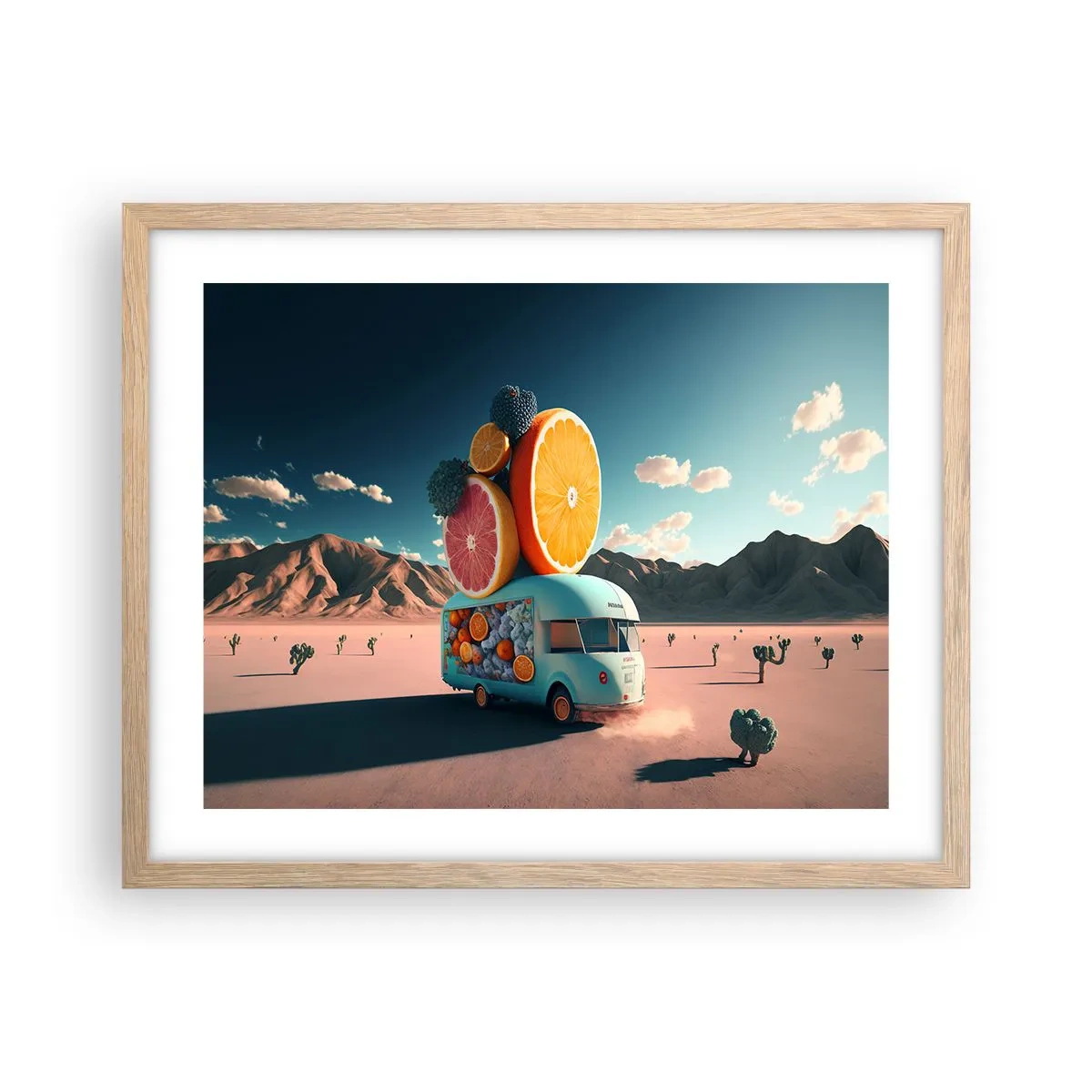 Poster in einem Rahmen aus heller Eiche - Geschmack von Urlaub - 50x40 cm