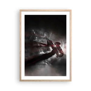 Poster in einem Rahmen aus heller Eiche - In den Dämpfen des Jazz - 50x70 cm