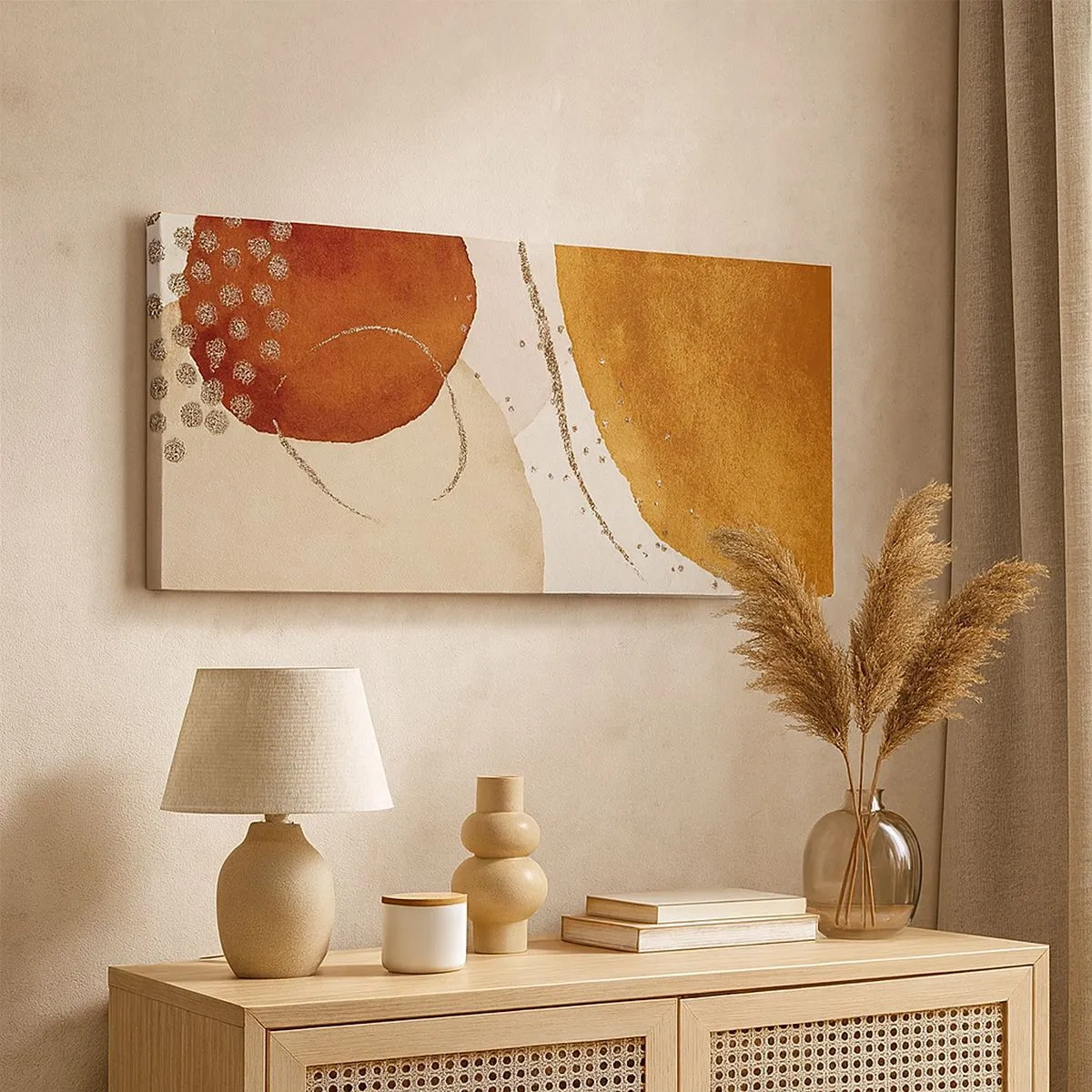 Bild auf Leinwand - Leinwandbild - Rundheit und Bewegung - 100x40 cm