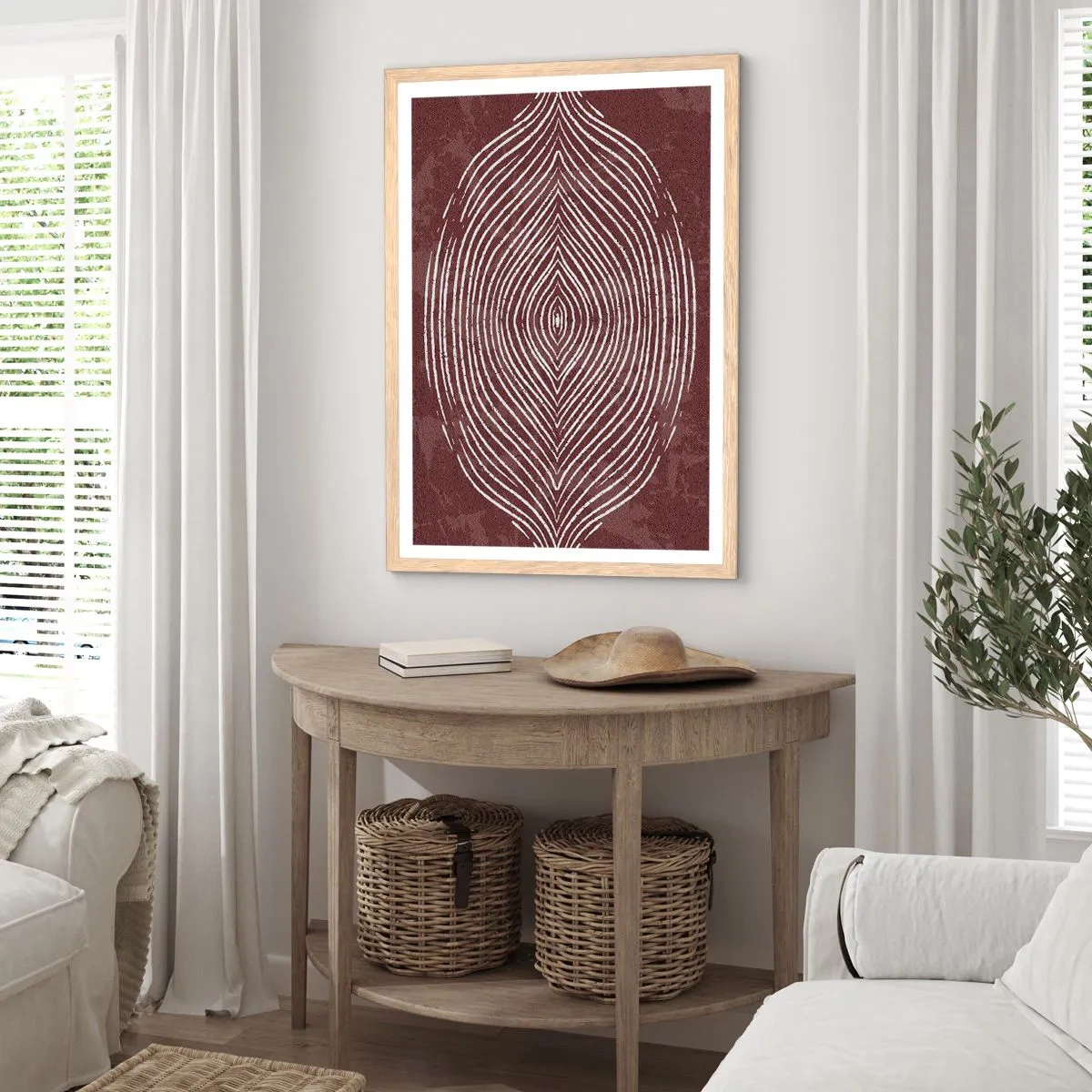 Poster in einem Rahmen aus heller Eiche - Der Raum spricht - 50x70 cm