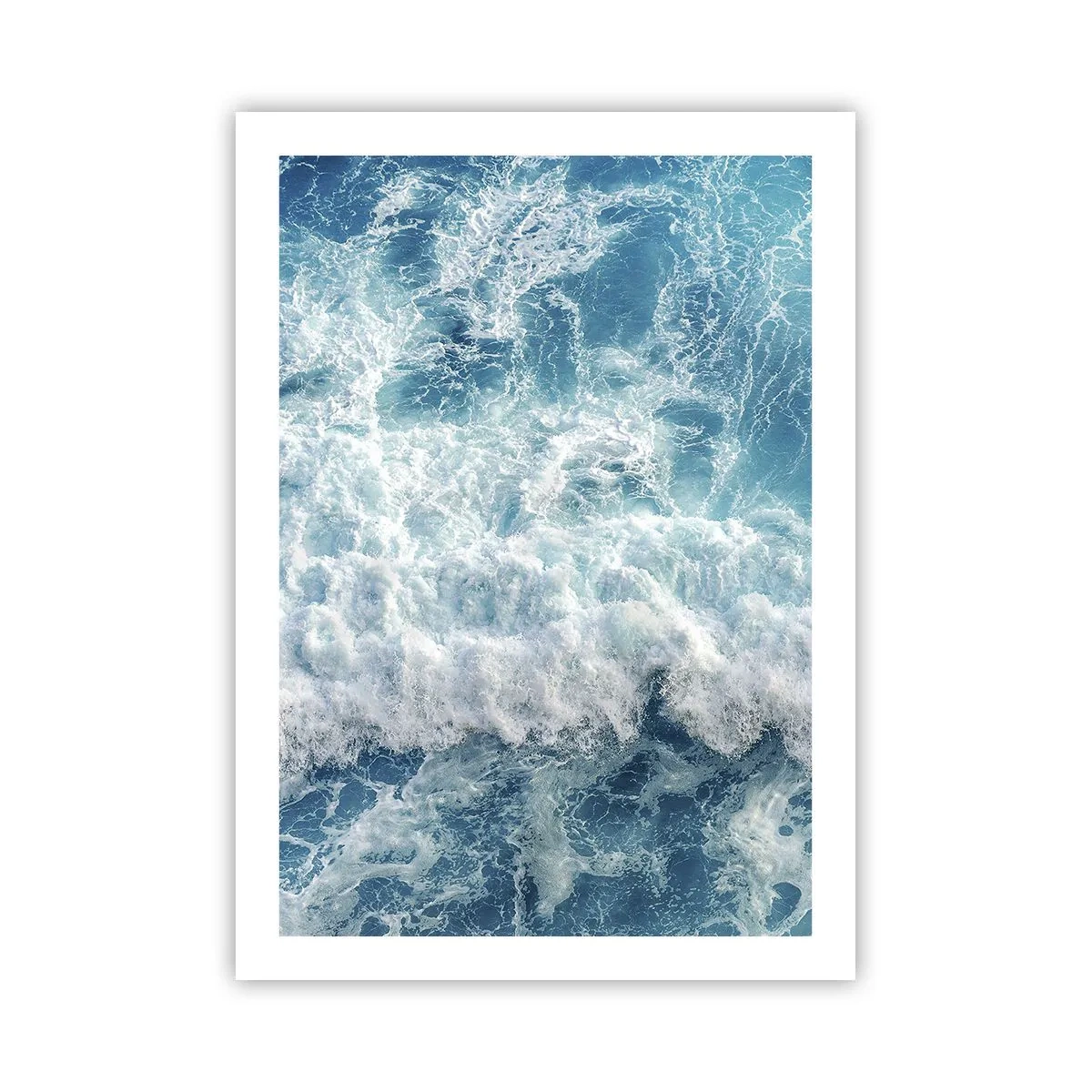 Poster - Dynamische Meereswellen in Blautönen - 50x70cm - Freudig und springend - Moderne Wanddekoration für Wohnzimmer und Schlafzimmer ARTTOR